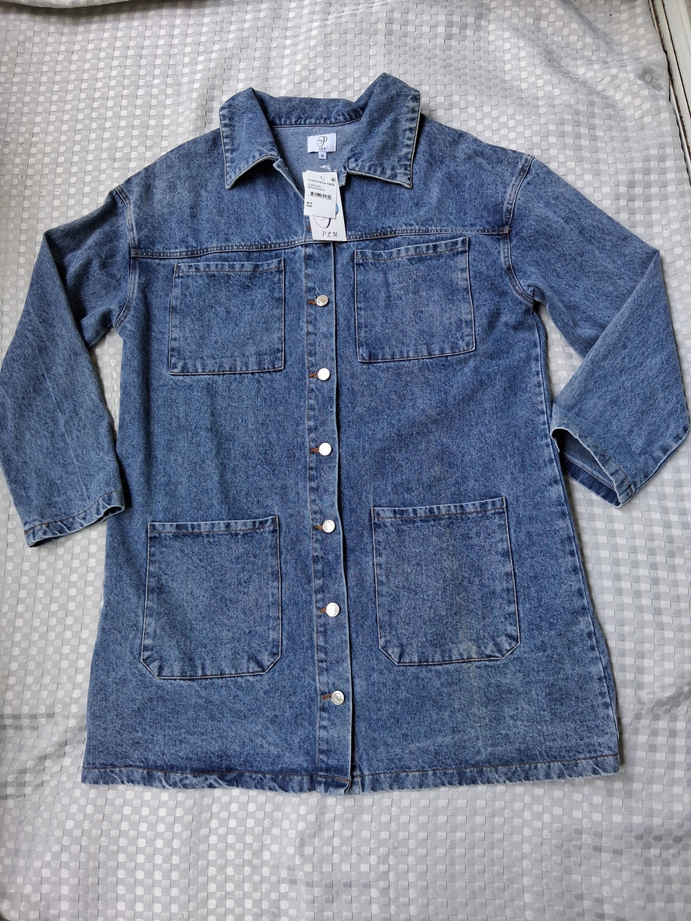 P L M NORDSTROM RACK Women's Blue Denim Button-Front jacket Size M. NWT